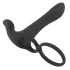 Black Velvets - oppladbar 2-i-1 vibrator og penisering (svart)