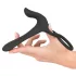Black Velvets - oppladbar 2-i-1 vibrator og penisering (svart)