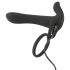 Svart fløyel - oppladbar 2-i-1 parvibrator og penisring (svart)