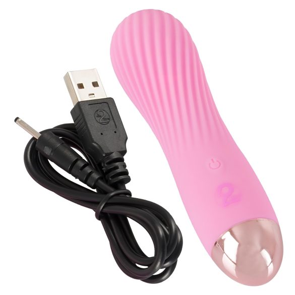 Cuties Mini - oppladbar, vanntett, spiralvibrator (rosa)