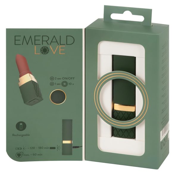 Emerald Love - oppladbar, vanntett leppestiftvibrator (rød)