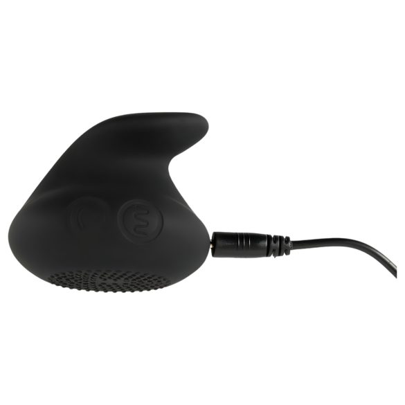 Rebel 2-i-1 - oppladbar, trådløs analvibrator med penisring (svart)
