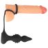 Rebel 2-i-1 - oppladbar, trådløs analvibrator med penisring (svart)