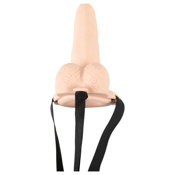 You2Toys Strap-on - hul, justerbar vibrator (hudfarget)