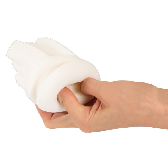 WYNE 02 - laderbar masturbator med vibrasjon og sugeeffekt (svart-hvitt)