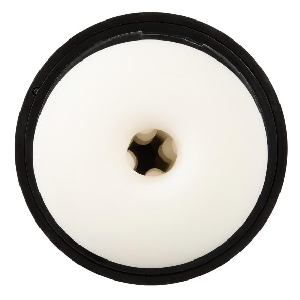 WYNE 02 - laderbar masturbator med vibrasjon og sugeeffekt (svart-hvitt)