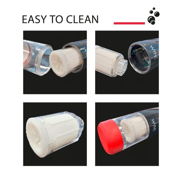 WYNE 05 - oppladbar, roterende masturbator (svart-hvit)