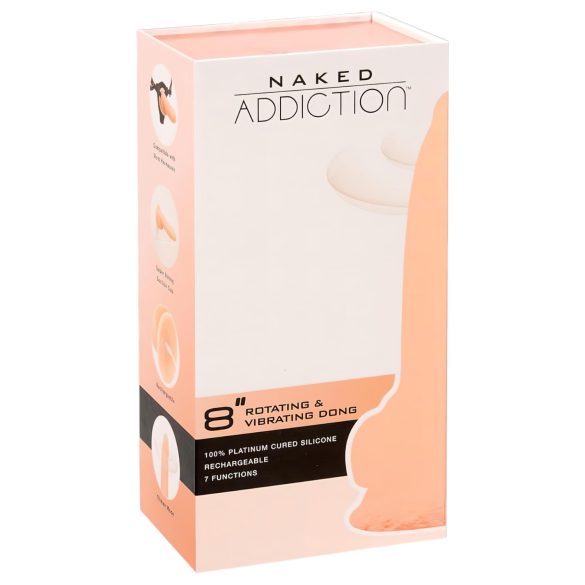 Naked Addiction Roterende 8 - vibrerende nytelse (20cm) - naturtro
