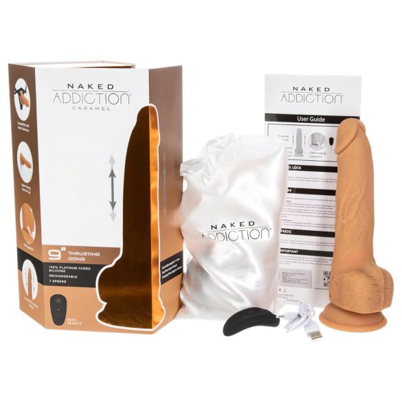 Naked Addiction Skyv 9" - støtvibrator - mørk (23cm)