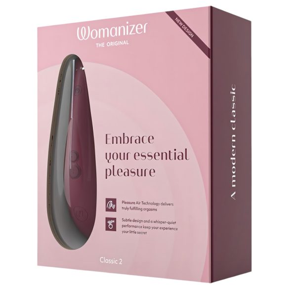 Womanizer Classic 2 - oppladbar klitorisstimulator med luftvibrasjoner (rød)