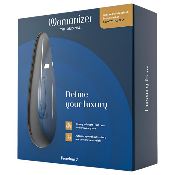 Womanizer Premium 2 - luftbølge klitorisstimulator (blå)