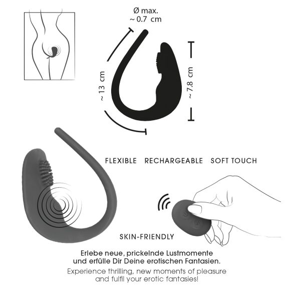 SMILE Slim Truse - oppladbar, trådløs klitorisvibrator (rød)
