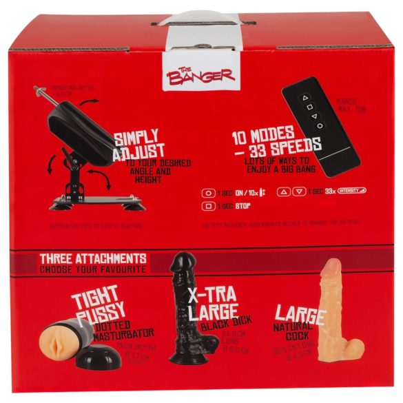 Banger Sexmaskin - Nytelsesmaskin med 2 dildoer og 1 kunstig vagina