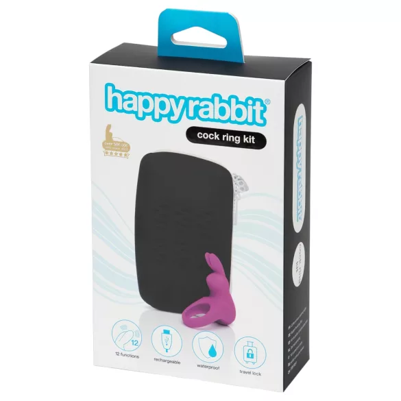 Happyrabbit Cock Kit - vibrerende penisring med oppbevaring (lilla)