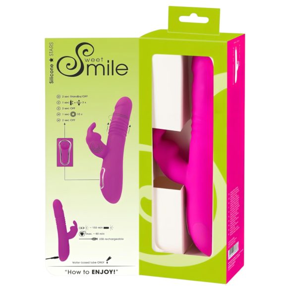 SMILE Rabbit - rosa vibrator med klitorisstimulator