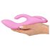 SMILE Nodding - rosa vibrator med klitorisstimulator, oppladbar