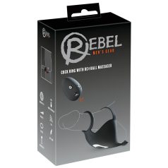 Rebel - oppladbar penis- og testikkelvibrator (svart) Rebel - oppladbar penis- og testikkelvibrator (svart)
