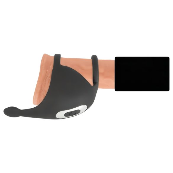 Rebel - oppladbar penis- og testikkelvibrator (svart)