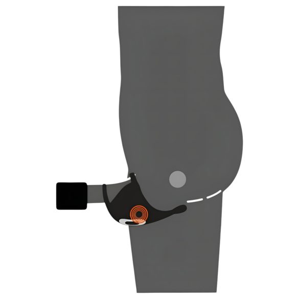 Rebel - oppladbar penis- og testikkelvibrator (svart)