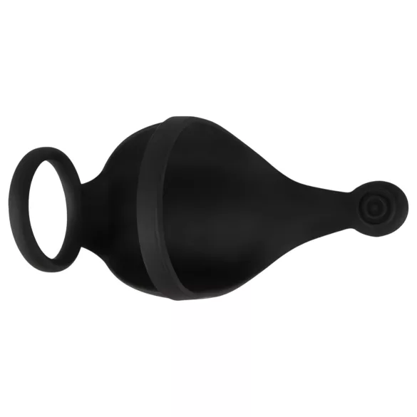 Rebel - oppladbar penis- og testikkelvibrator (svart)