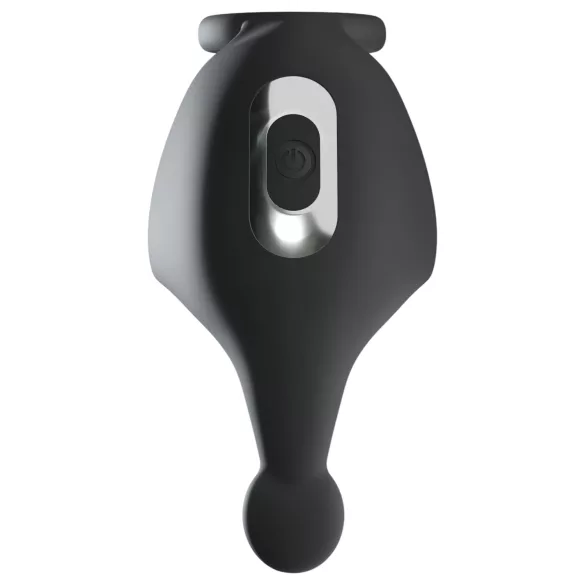 Rebel - oppladbar penis- og testikkelvibrator (svart)