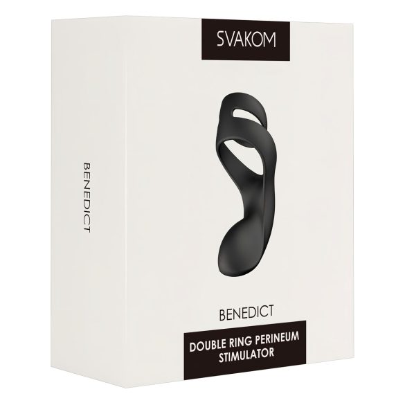 Svakom Benedict - svart vibrerende penisring med perineumstimulator