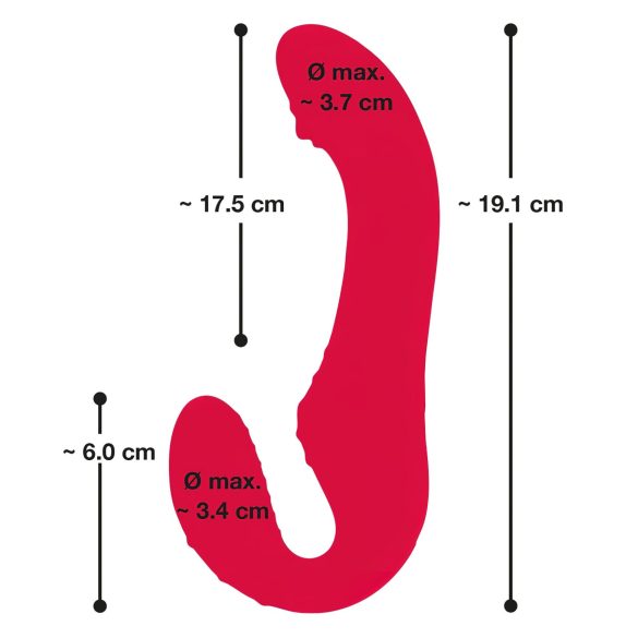 You2Toys Strapless - trådløs, festbar vibrator (rød)