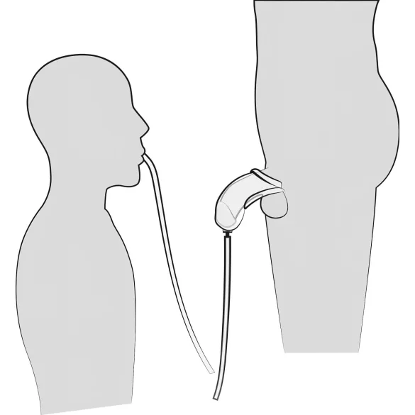You2Toys Piss Play Sleeve - penismansjett med utløpsrør (gjennomsiktig)