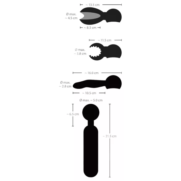 Couples Choice - oppladbar varmende massasjevibrator (svart)