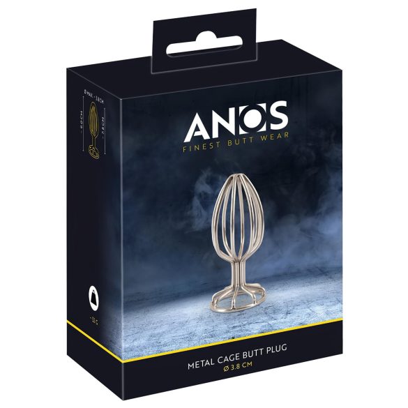 ANOS Metall - Analplugg med metallbur (sølv, 3,8cm)
