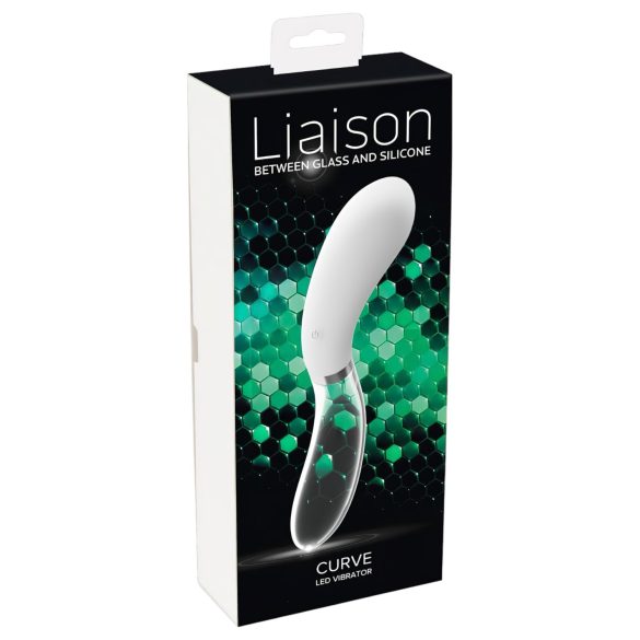 Liaison Curve - oppladbar LED-vibrator (transparent-hvit)