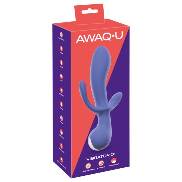 AWAQ.U 1 - oppladbar, 3-i-1 vibrator (lilla)