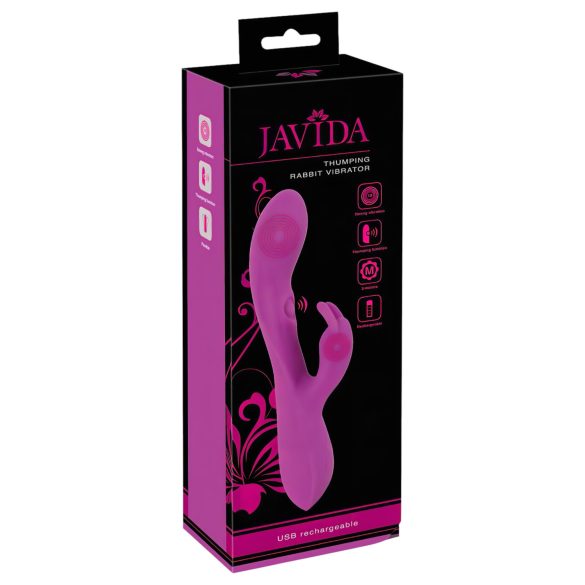 Javida Thumping Rabbit - 3-motorers klitorisvibrator med arm (lilla)