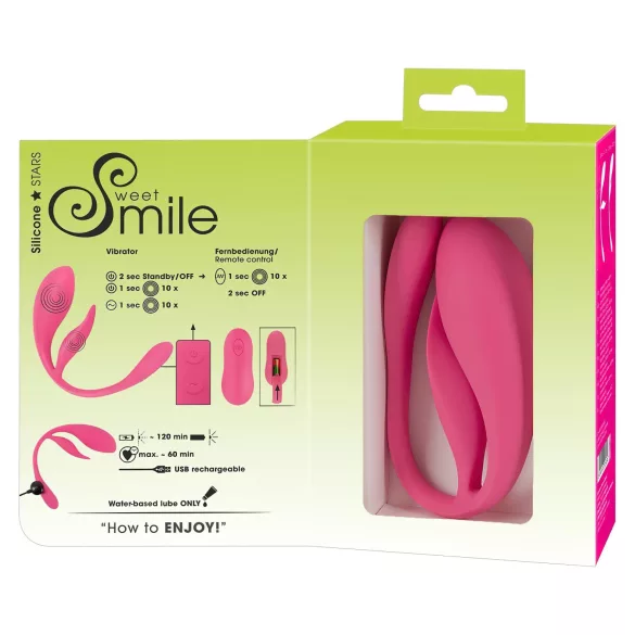 SMILE - trådløst vibrerende egg med radio (rosa)