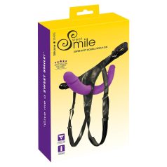 SMILE - dobbelt strap-on m/underkant (lilla-svart) SMILE - dobbelt strap-on m/underkant (lilla-svart)
