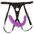 SMILE - dobbelt strap-on m/underkant (lilla-svart)
