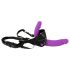 SMILE - dobbelt strap-on m/underkant (lilla-svart)
