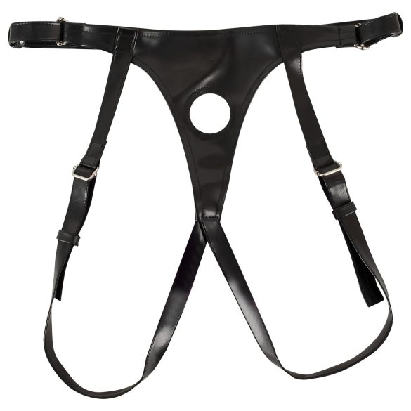 SMILE - dobbelt strap-on m/underkant (lilla-svart)