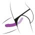 SMILE - dobbelt strap-on m/underkant (lilla-svart)