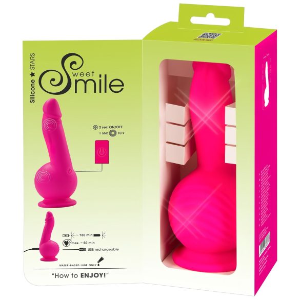 SMILE Powerful - oppladbar, 2-motors sugekoppvibrator (rosa)
