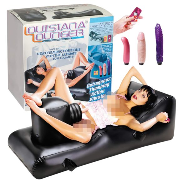 Louisiana Lounger - Sexmaskin med innebygd vibrator (svart)
