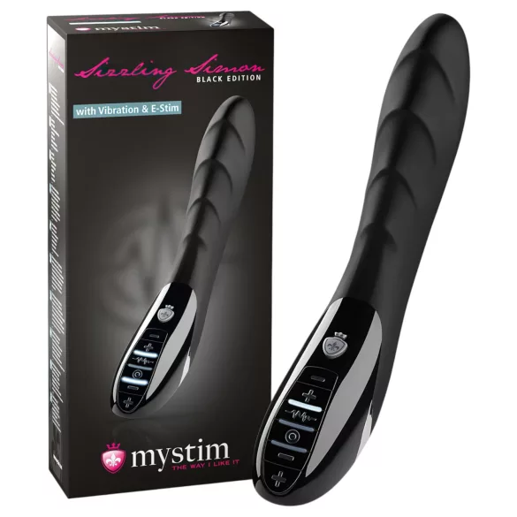 mystim Sizzling Simon - elektro-stimulerende vibrator (svart)