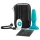 b-Vibe - roterende turkis analperle vibrator med batteri