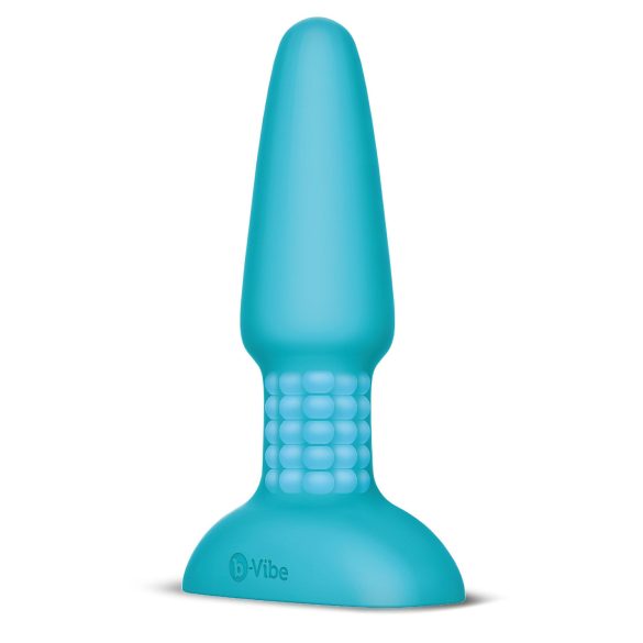b-Vibe - roterende turkis analperle vibrator med batteri