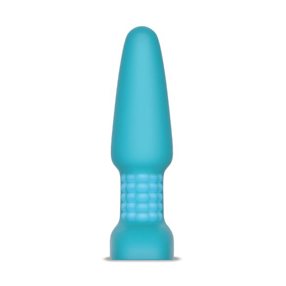 b-Vibe - roterende turkis analperle vibrator med batteri