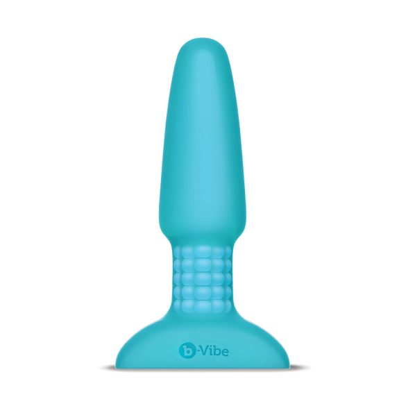 b-Vibe - roterende turkis analperle vibrator med batteri