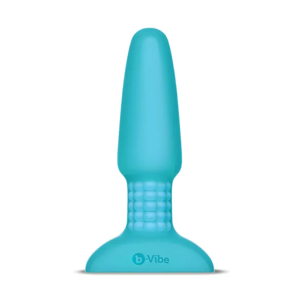 b-Vibe - roterende turkis analperle vibrator med batteri