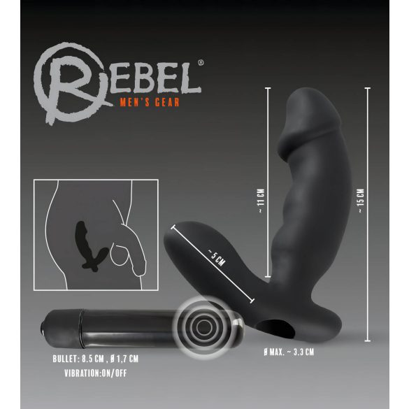Rebel - prostata vibrator med penisform (svart)