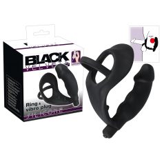 Svart Fløyel - Vibrator med peniskrans og analring (svart) Svart Fløyel - Vibrator med peniskrans og analring (svart)