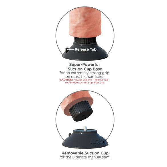 King Cock 9 sugekoppvibrator (23 cm) - naturlig